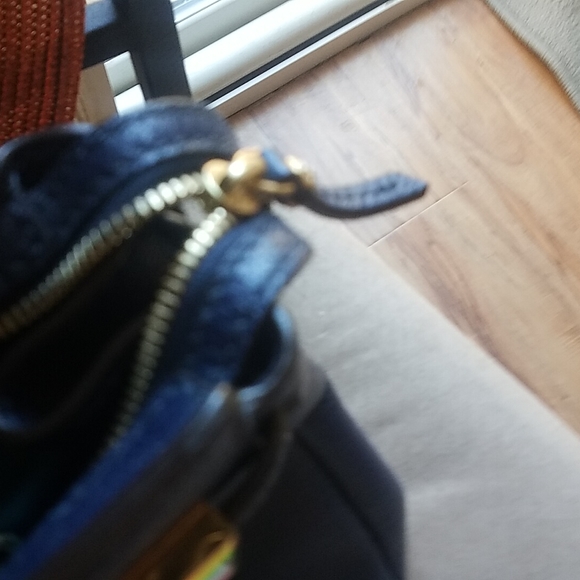 Henri Bedal satchel leather _ dark royal blue _ gold - Picture 5 of 16